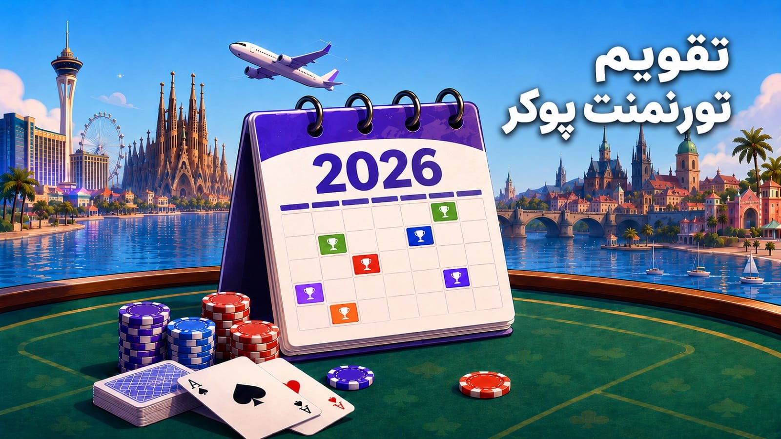 تقویم تورنمنت پوکر ۲۰۲۶؛ تاریخ و محل مهم‌ترین رویدادهای زنده جهان