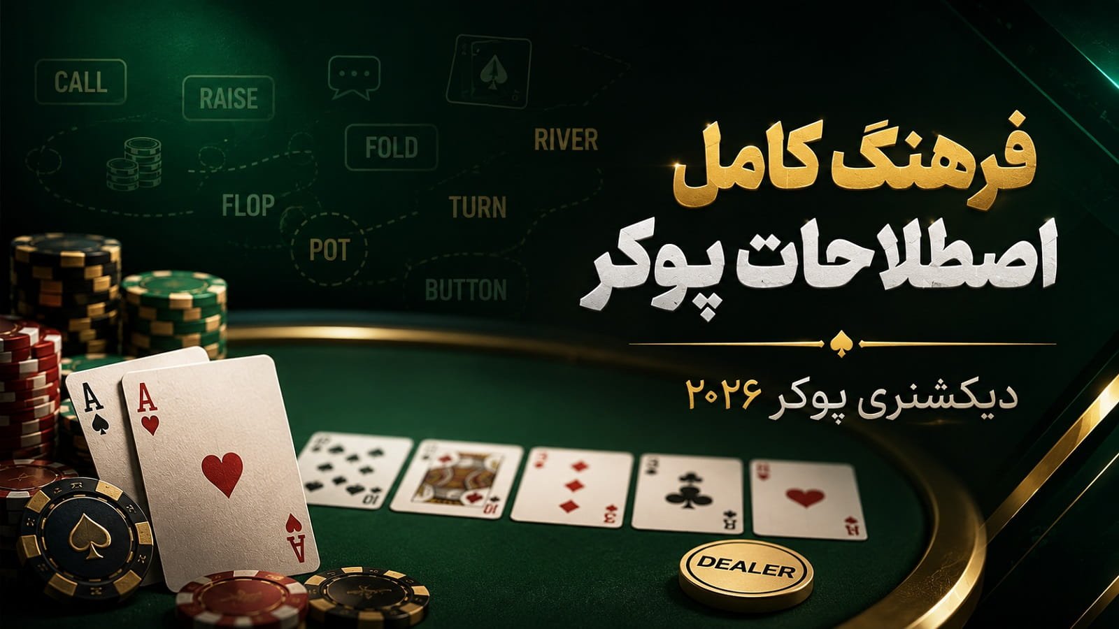 فرهنگ کامل اصطلاحات پوکر | دیکشنری پوکر ۲۰۲۶