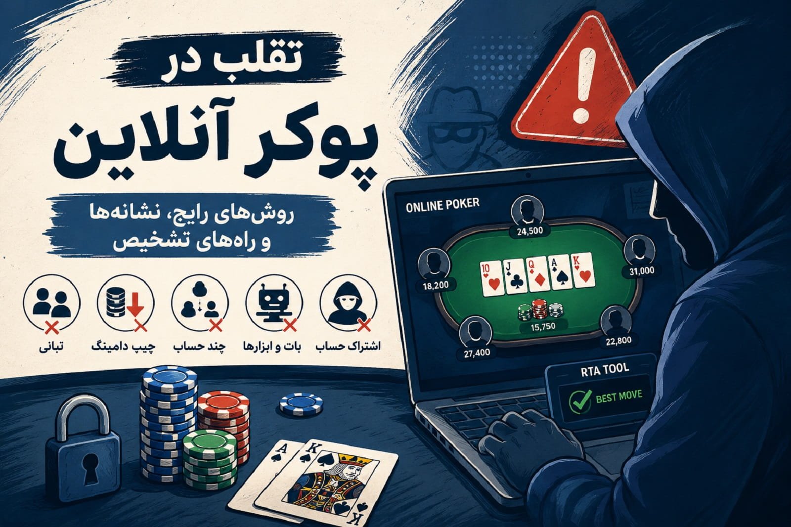 تقلب در پوکر آنلاین؛ روش‌های رایج، نشانه‌ها و راه‌های تشخیص