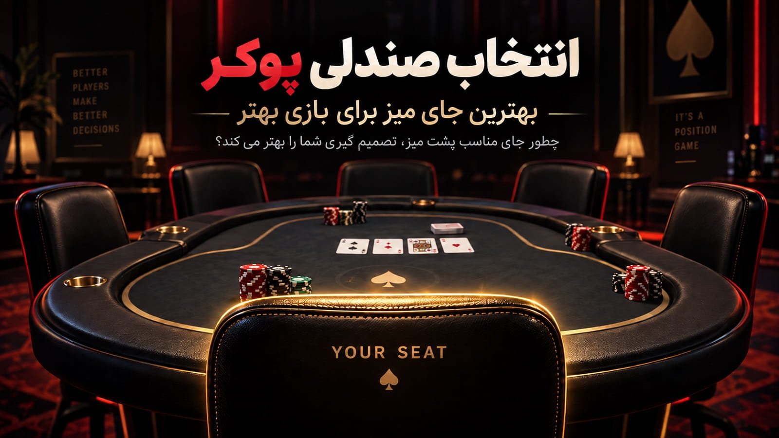 انتخاب صندلی پوکر؛ بهترین جای میز برای بازی بهتر