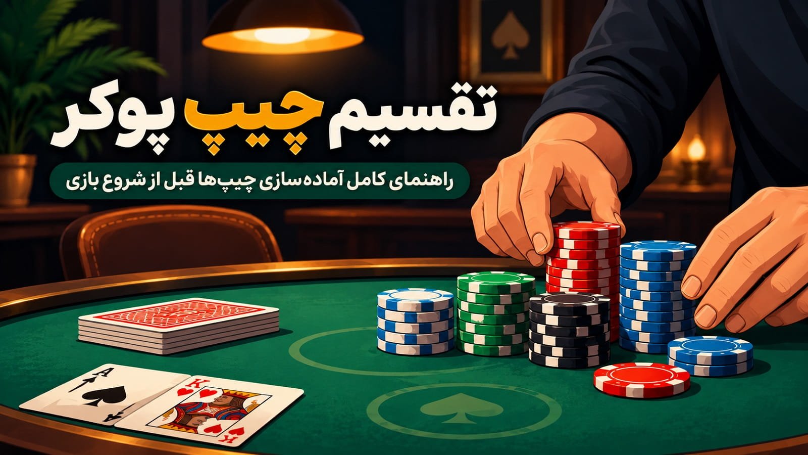 تقسیم چیپ پوکر؛ راهنمای کامل آماده‌سازی چیپ‌ها قبل از شروع بازی